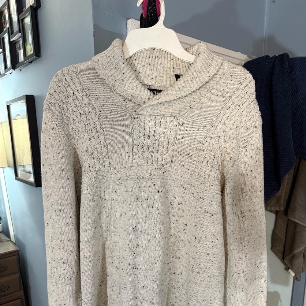 Chaps Speckled Cream Cowl Neck Sweater